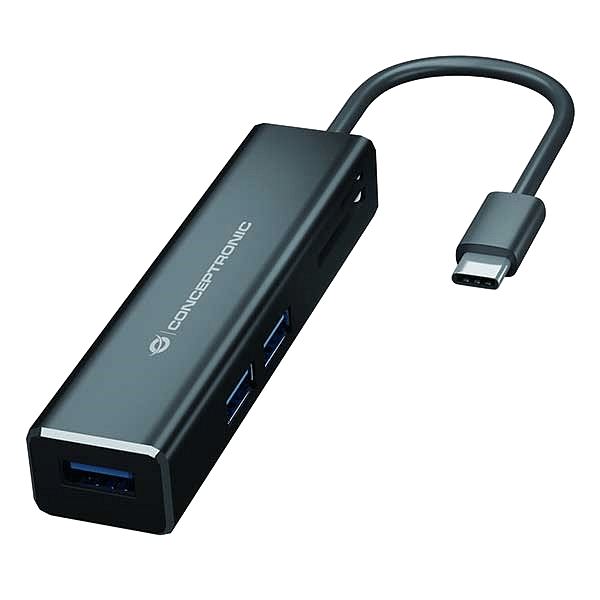 Conceptronic HUB 3 Puertos USB 32 a SD MicroSD USBA  Lector Adaptador