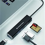 Conceptronic HUB 3 Puertos USB 32 a SD MicroSD USBA  Lector Adaptador