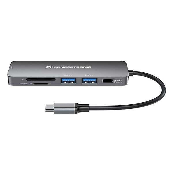 Conceptronic HUB 6 en 1 HDMI USBC Lector SD  Adaptador