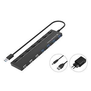 Conceptronic HUB 7 Puertos USB Alimentado  Adaptador