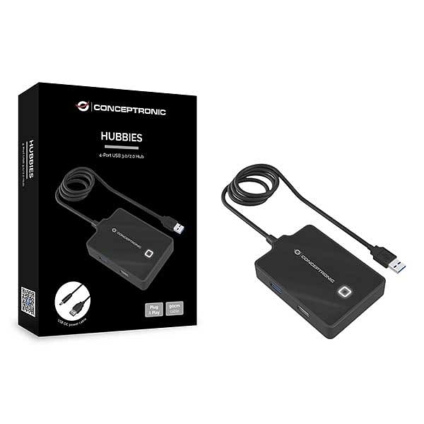 Conceptronic 4 Puertos USB 90cm  Adaptador