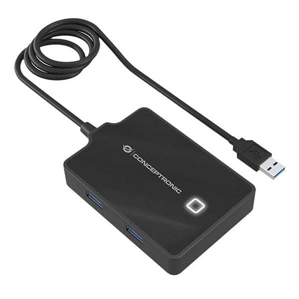 Conceptronic HUB 4 Puertos USB 30 90cm  Adaptador