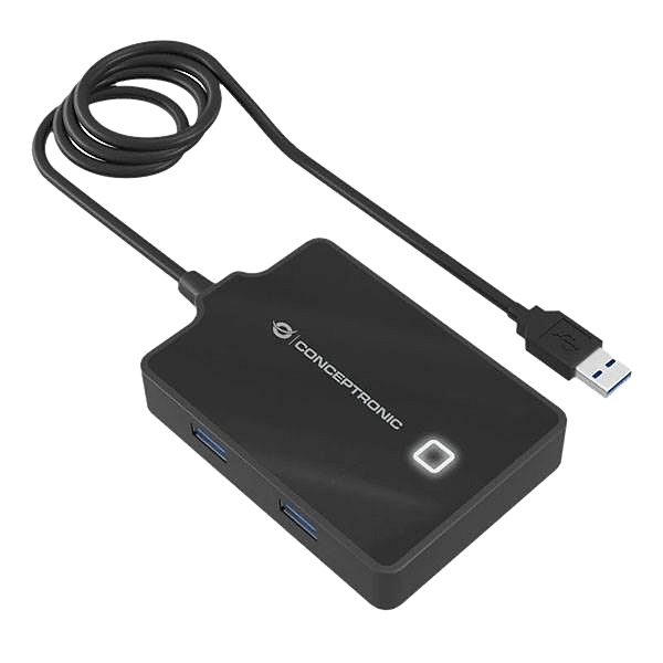 Conceptronic HUB 4 Puertos USB 30 90cm  Adaptador