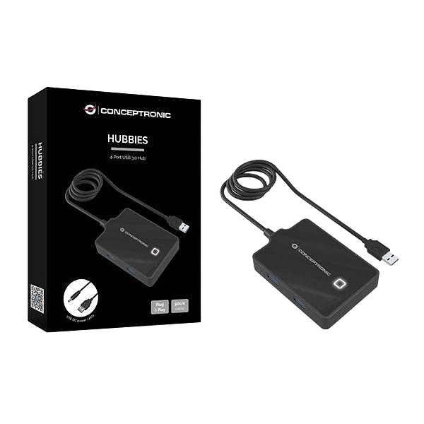 Conceptronic HUB 4 Puertos USB 30 90cm  Adaptador