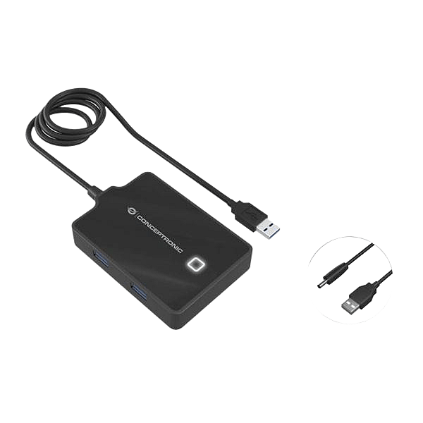 Conceptronic HUB 4 Puertos USB 30 90cm  Adaptador