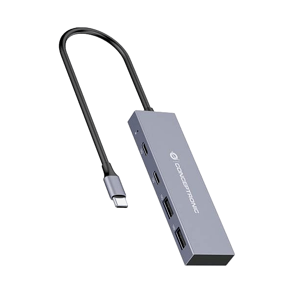 Conceptronic HUBBIES13G 4Port USB 32 Gen 2 10Gbps USBC x 2 USBA x 2 Aluminum Case  Adaptador HUB
