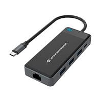 Conceptronic DONN15G 12-in-1 USB 3.2, HDMI x 2, VGA, USB-C Data, USB-A 3.0 x 2, USB-A 2.0, SD, TF/MicroSD, Audio, GbE LAN, 100W USB PD - Adaptador USB