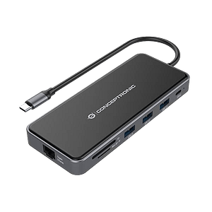 Conceptronic DONN14G 7in1 USB 32 Docking Station HDMI x 2 USBA x 3 GbE LAN 100W USB PD  Adaptador USB