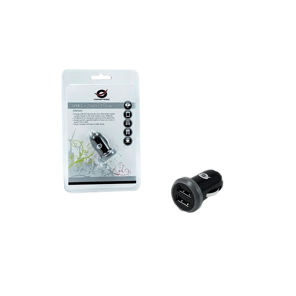Conceptronic CUSBCAR2 Cargador USB Coche  Adaptador
