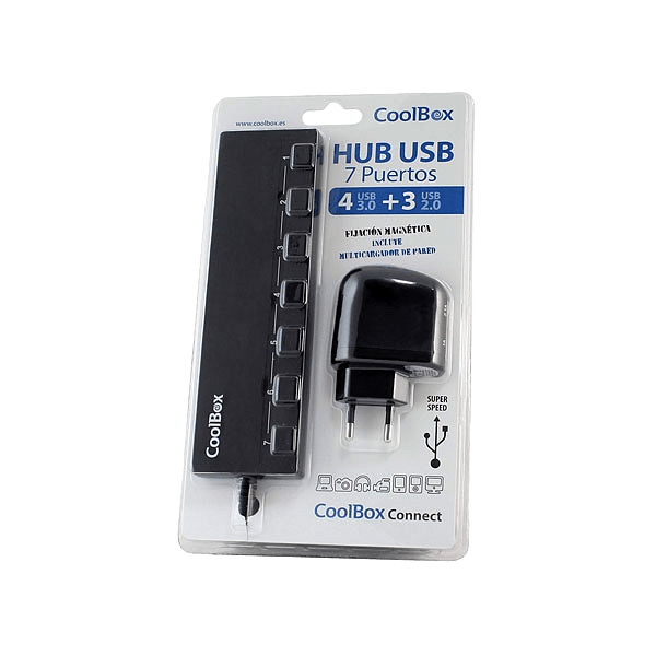 Coolbox HUB USB 7 PUERTOS 4 USB30  Hub