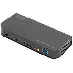 Digitus DS12850 Switch Conmutador KVM de 2 puertos con Entradas DisplayPort y Salida DisplayPortHDMI  2 Pantallas 4K 60Hz USB Audio