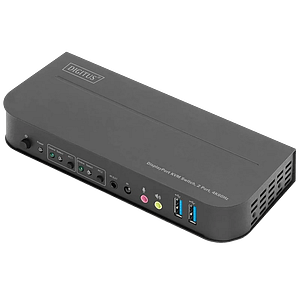 Digitus DS12850 Switch Conmutador KVM de 2 puertos con Entradas DisplayPort y Salida DisplayPortHDMI  2 Pantallas 4K 60Hz USB Audio
