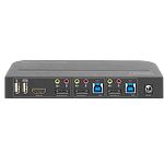 Digitus DS12850 Switch Conmutador KVM de 2 puertos con Entradas DisplayPort y Salida DisplayPortHDMI  2 Pantallas 4K 60Hz USB Audio