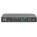 Digitus DS12850 Switch Conmutador KVM de 2 puertos con Entradas DisplayPort y Salida DisplayPortHDMI  2 Pantallas 4K 60Hz USB Audio