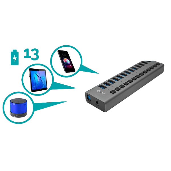 ITec USB 30 13 puertos 60 W  Hub USB