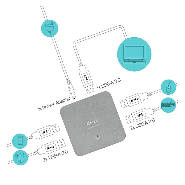 ITec USB 30 Metal Charging HUB 4 Puertos  Hub USB