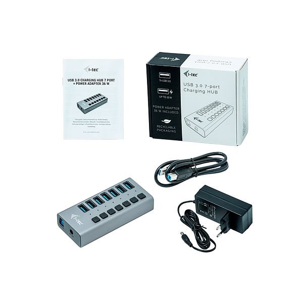ITec USB 30 7 puertos 36 W  Hub USB