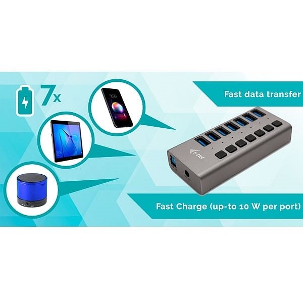 ITec USB 30 7 puertos 36 W  Hub USB
