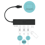 ITec Slim Passive HUB 4 Ports USB 30  Adaptador