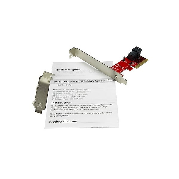 StarTechcom PCIE X4 a puerto U2 NVME  Adaptador