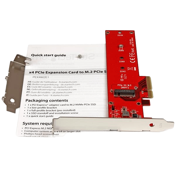 StarTechcom PCIe x4 a M2 NVMeAHCI  Adaptador