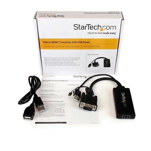 StarTechcom Adaptador VGA a HDMI con audio y alimentación U