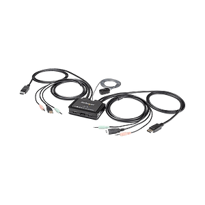 StarTechcom Switch KVM de 2 Puertos DisplayPort 4K Cables Incorporados