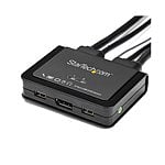 StarTechcom Switch KVM de 2 Puertos DisplayPort 4K Cables Incorporados