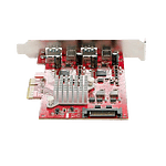 StarTechcom Tarjeta PCIe 4 Puertos USB 31 2x USBC 2x USBA  Tipo C