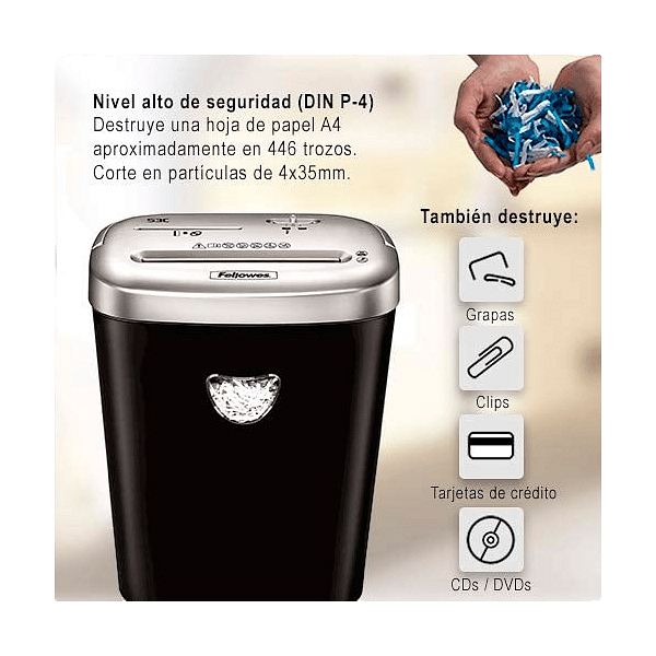 Fellowes 53C corte de particulas  Destructora de Papel