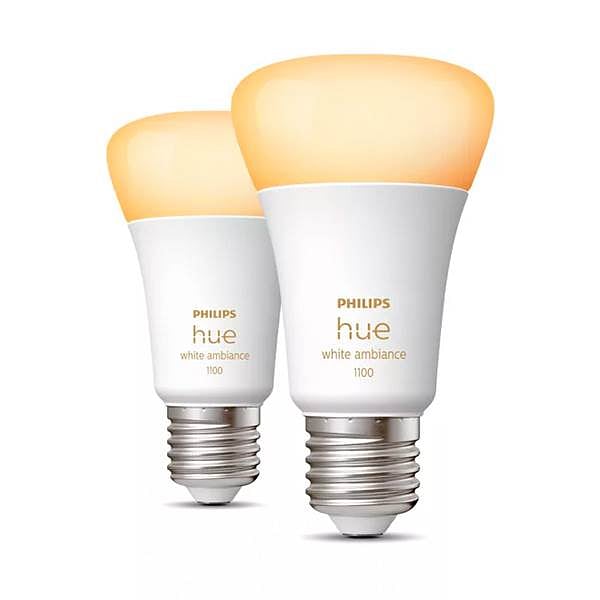 Philips Hue Blanco Cálido 2700K A60 E27 95W  Pack 2   Bombilla Inteligente
