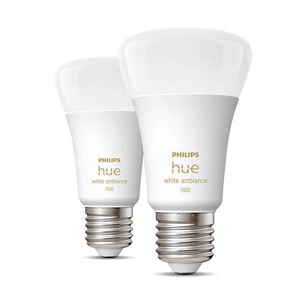 Philips Hue Blanco Cálido 2700K A60 E27 95W  Pack 2   Bombilla Inteligente