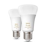 Philips Hue Blanco Cálido 2700K A60 E27 95W  Pack 2   Bombilla Inteligente