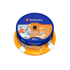 DVDR Verbatim Imprimible 16X Tarrina25uds