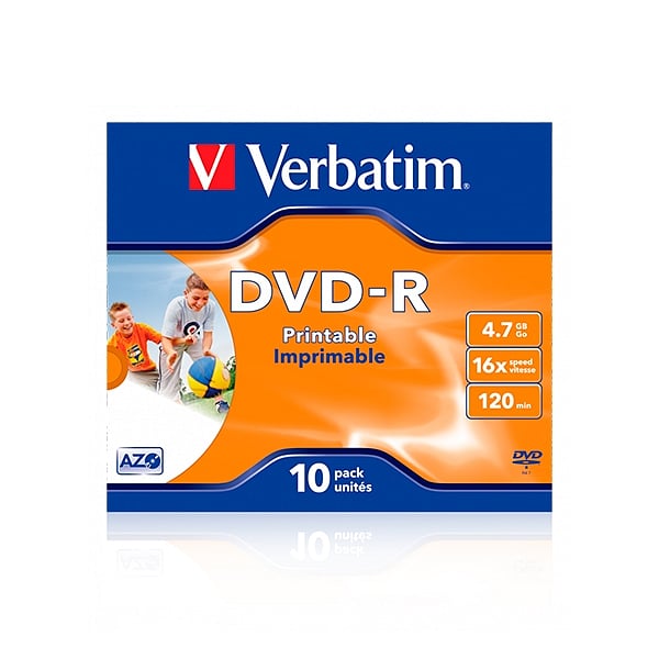 Verbatim DVDR 16x Pack 10u 47GB Imprimible  DVD