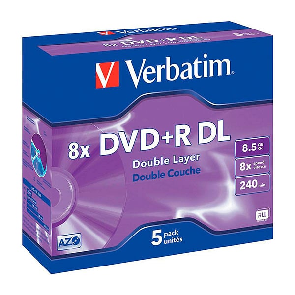 Verbatim DVDR Doble Capa 8x Pack 5u 85GB  DVD
