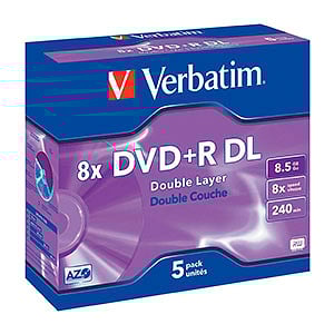 Verbatim DVDR Doble Capa 8x Pack 5u 85GB  DVD