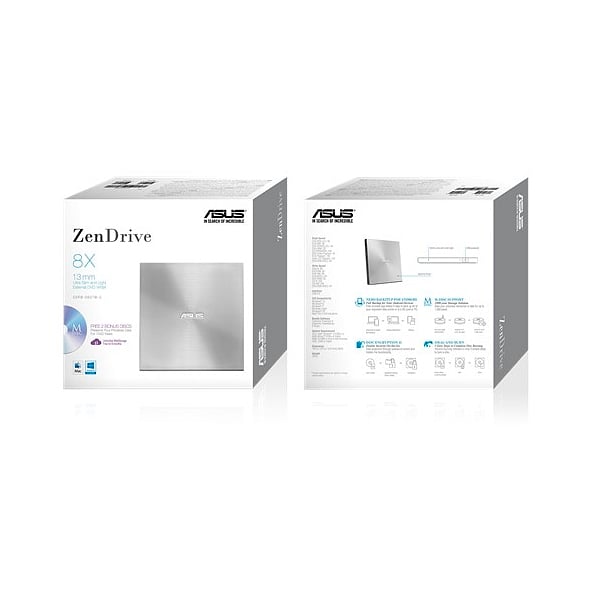 Asus SDRW08U7MU DVD USB Plateada  2 MDisc  Grabadora