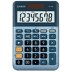 Casio MS80E Calculadora de Escritorio | Pantalla LCD de 8 dígitos Solar y Pilas Color Azul