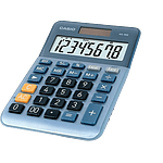 Casio MS80E Calculadora de Escritorio  Pantalla LCD de 8 dígitos Solar y Pilas Color Azul
