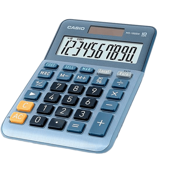 Casio MS100EM Calculadora de Escritorio  Pantalla LCD de 10 dígitos Solar y Pilas Color Azul