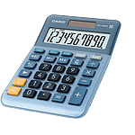 Casio MS100EM Calculadora de Escritorio  Pantalla LCD de 10 dígitos Solar y Pilas Color Azul