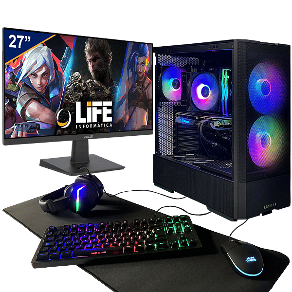 PC Gaming Pack Premium  iLIFE Legend Pro Z  Monitor 27  Periféricos 6en1  Intel Core i7 12700KF 32GB 1TB RTX 4070 Super  Ordenador eSports PC Gamer Profesional