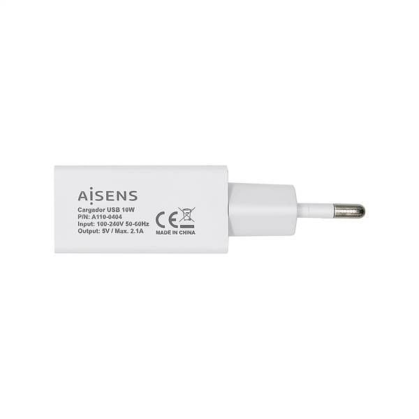 Aisens A1100404 USB 10W Blanco  Cargador USB