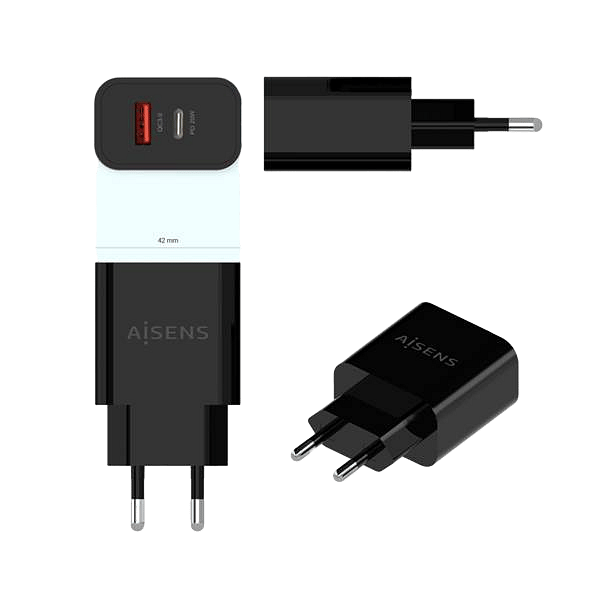 Aisens A1100682 20W USBC USBA Negro  Cargador USB