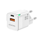 Aisens ASCH20W2P002W  USBA  USBC  20W  Blanco  Cargador USB
