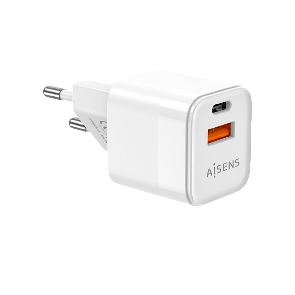 Aisens ASCH20W2P002W  USBA  USBC  20W  Blanco  Cargador USB