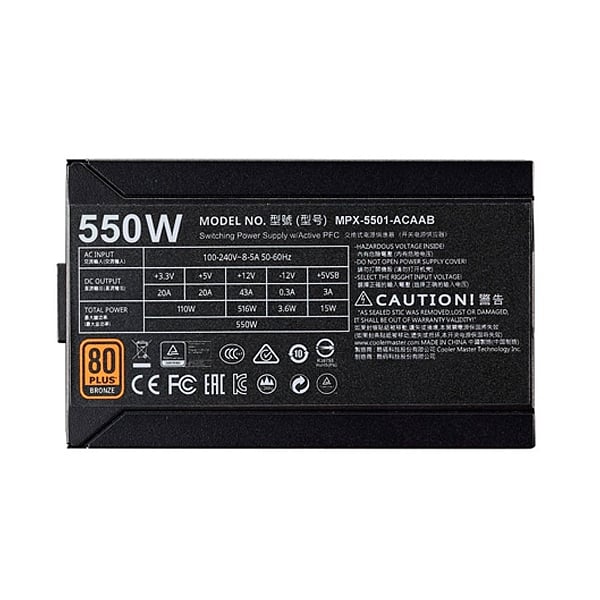 Cooler Master MWE 550W 80 Bronze  Fuente