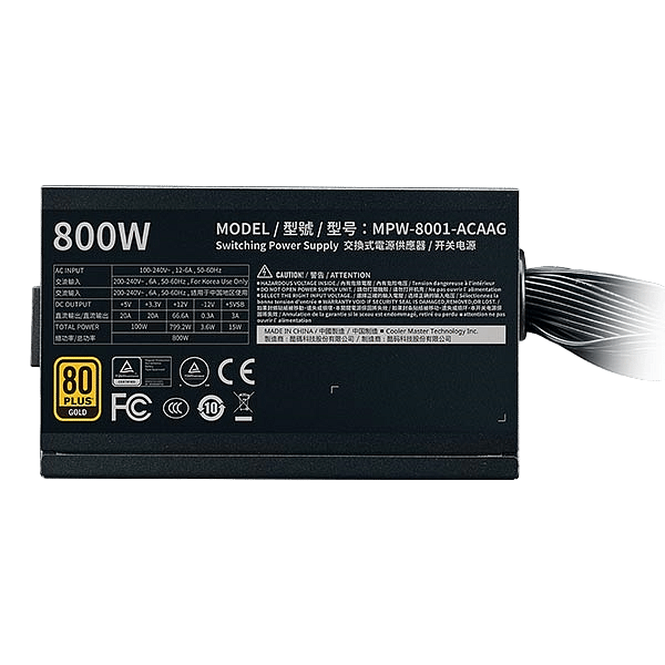 Cooler Master G800 Gold 800W 80 Gold Bulk  FA
