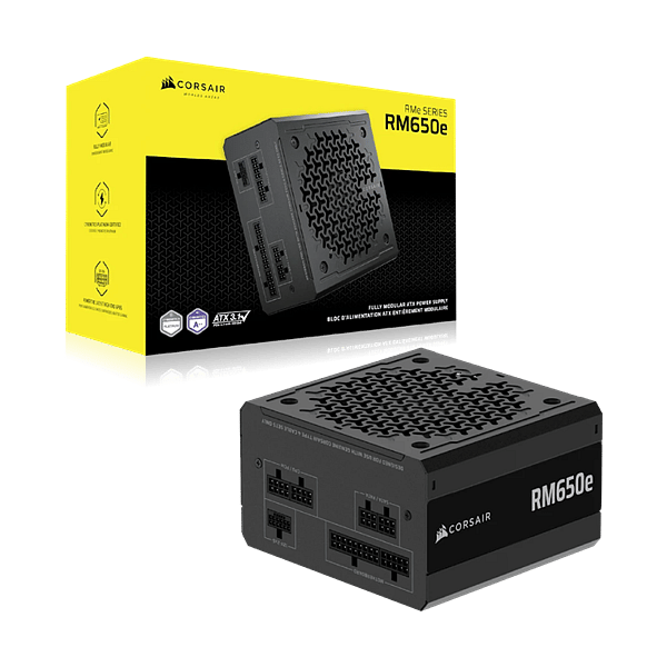 Corsair RM650E 650W Cybenetics Gold Full Modular ATX 31 PCIe 51  Fuente de alimentación